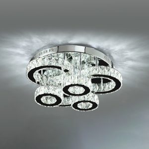 Foto principale Lampadario Led da soffitto Cerchi Cromato 42W Dimmerabile con temperatura colore regolabile con telecomando M LEDME