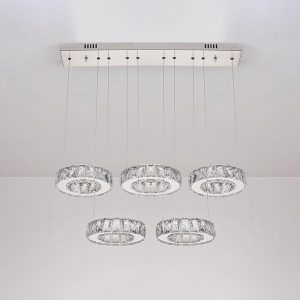 Foto principale Lampadario Led da soffitto Lune Argento 40W Dimmerabile con temperatura colore regolabile con telecomando M LEDME