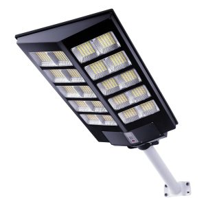 Foto principale Lampione stradale Led 300W Nero con pannello solare IP66 Bianco freddo 6500K con sensore crepuscolare e di movimento Wisdom