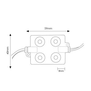 Moduli LED A Iniezione 12V - 10 Pezzi Da 4W/360lm Bianco Freddo, IP67 Impermeabile