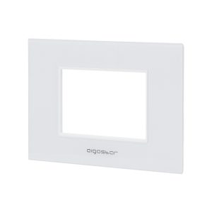 Foto principale Placca 3 moduli 503 in vetro bianca compatibile anche con BTicino Livinglight