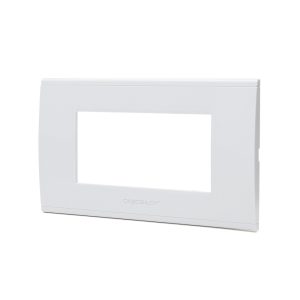 Foto principale Placca 4 moduli 504 in plastica bianca compatibile anche con BTicino Livinglight