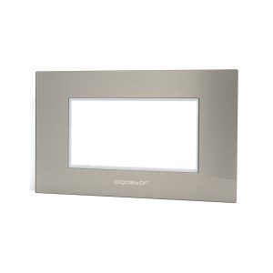 Foto principale Placca 4 moduli 504 in vetro grigia compatibile anche con BTicino Livinglight