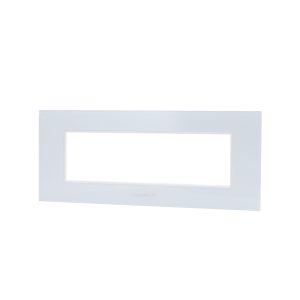 Foto principale Placca 7 moduli 506 in vetro bianca compatibile anche con BTicino Livinglight