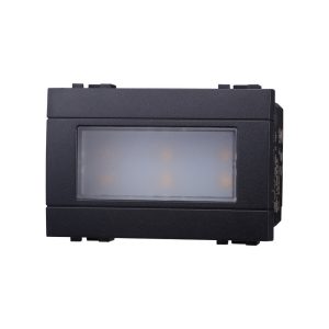 Foto principale Segnapasso Led 3 moduli 2,4W da incasso per scatola 503 nero IP20 Bianco caldo 3000K compatibile anche con BTicino Livinglight