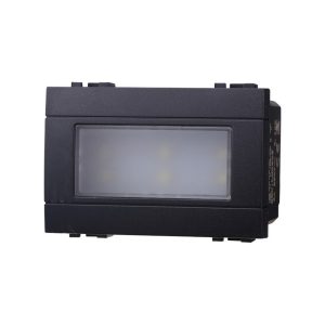 Foto principale Segnapasso Led 3 moduli 2,4W da incasso per scatola 503 nero IP20 Bianco freddo 6000K compatibile anche con BTicino Livinglight