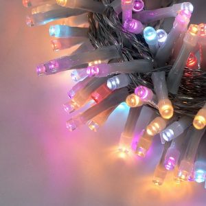 Lights4fun - Catena Luminosa 150 LED Multicolore Con Lampadine A Fiamma, 15m + Timer E 9 Effetti - 2