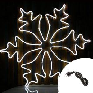 Foto principale Fiocco di neve luminoso da 56cm 600 Led Neon Flex Bianco freddo 6000K da esterno Wisdom