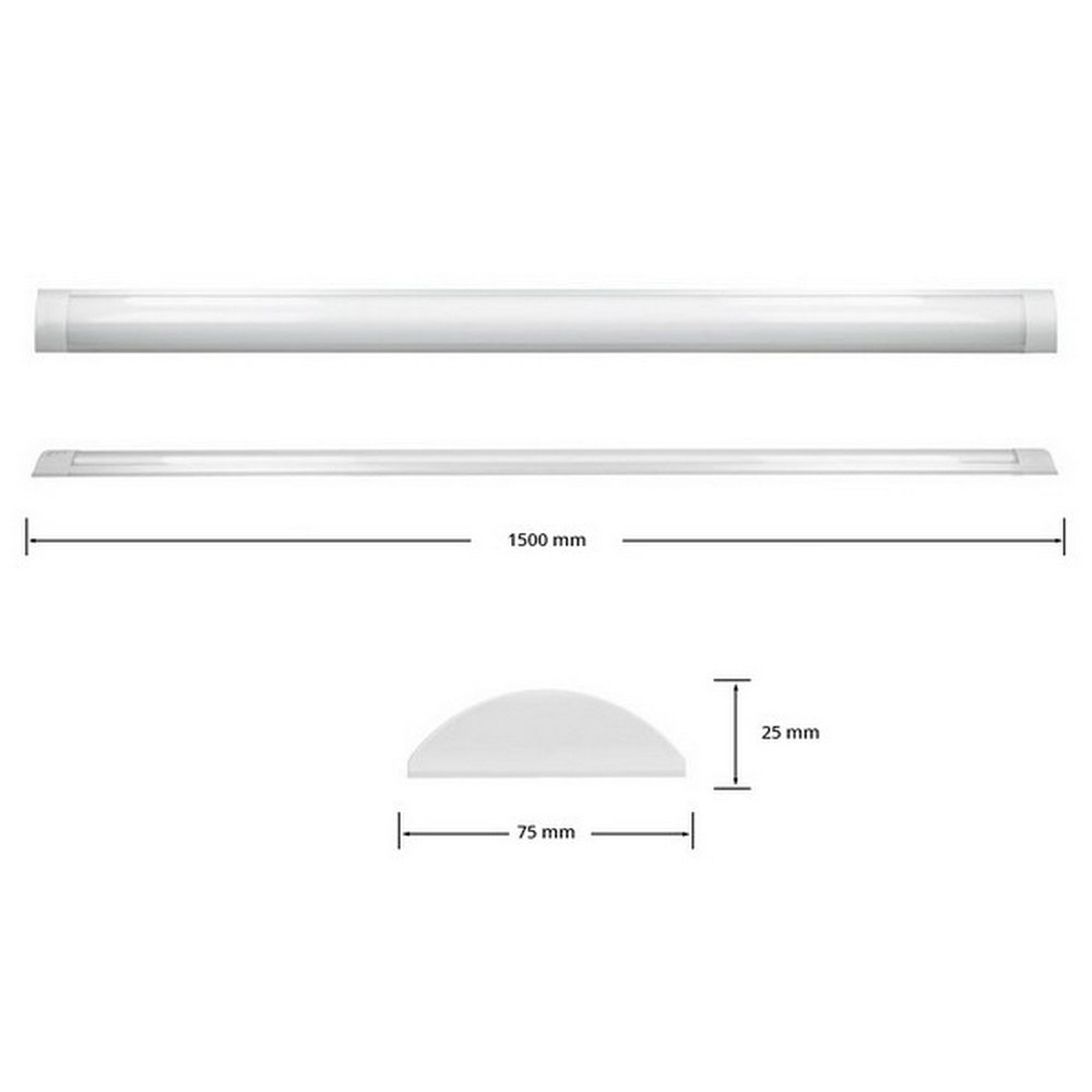 Plafoniera Da 2 Pezzi Plafoniera LED Eurocali 45W 150cm, IP65 Impermeabile - 4950 Lumen, Luce Bianco Naturale 4000K, Pacco Da 2 2 Pezzi Plafoniera
