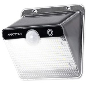 Foto principale Applique Led 20W Nero con pannello solare IP65 Bianco freddo 6500K con sensore crepuscolare e di movimento Aigostar