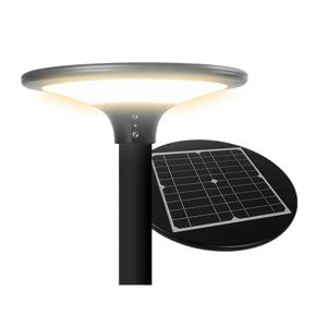 Foto principale Lampione Led Testa palo da giardino 20W Nero con pannello solare IP65 CCT Temperatura colore regolabile 3000K-4000K Lumix Space