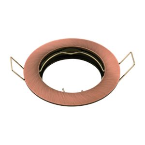 Foto principale Portafaretto fisso GU10 / MR16 da incasso 80mm Rame Rotondo Novaline