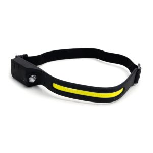 Foto principale Torcia Led frontale regolabile Nera e gialla IP20 con sensore di movimento ricaricabile Bianco freddo 6500K Aigostar