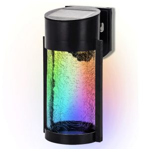 Foto principale Applique Led 2W Nero con pannello solare IP65 RGB con sensore crepuscolare Aigostar