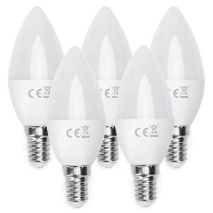 Foto principale Confezione da 5 Lampadine Led E14 C37 6W Bianco freddo 6500K Aigostar