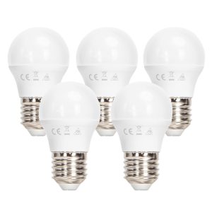 Foto principale Confezione da 5 Lampadine Led E27 G45 6W Bianco caldo 3000K Aigostar