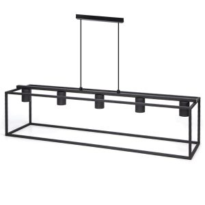Foto principale Lampadario da soffitto Piped Nero opaco 5 x E27 Aigostar