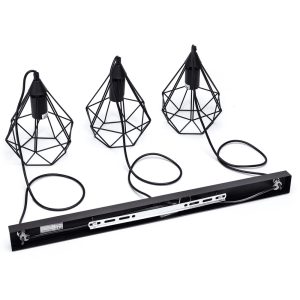 Foto principale Lampadario da soffitto Triple Nero opaco 3 x E27 Aigostar