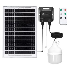 Foto principale Lampadina Led T100 70W con pannello solare IP65 Bianco freddo 6500K Aigostar