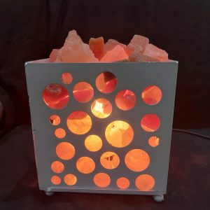 Foto principale Lampada di Sale Himalayano Bianco naturale a forma di Braciere in Ferro 5Kg