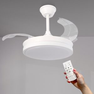 Foto principale Lampadario Ventilatore da soffitto White Thor 24W illuminazione Led CCT regolabile con telecomando M LEDME