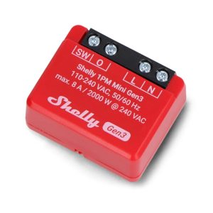 Foto principale Shelly 1PM Mini Gen3 8A AC Interruttore relè Smart 1 canale monitoraggio consumi WiFi Bluetooth Matter