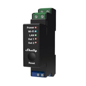 Foto principale Shelly Pro 2PM 25A AC Interruttore relè Smart su guida DIN 2 canalI monitoraggio consumi LAN WiFi Bluetooth