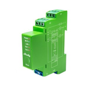 Foto principale Shelly Pro Dimmer 2PM AC Interruttore Varialuce Smart su guida DIN 2 canalI per Luci Led e Alimentatori dimmerabili monitoraggio consumi LAN WiFi Bluetooth