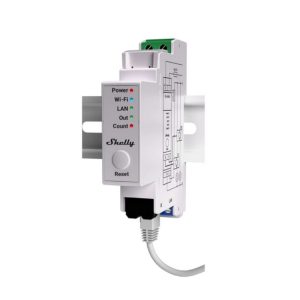 Foto principale Shelly Pro EM 50A Misuratore consumo elettrico Smart 2 canali su guida DIN + 2 Pinze amperometriche 50A monitoraggio monofase LAN WiFi Bluetooth
