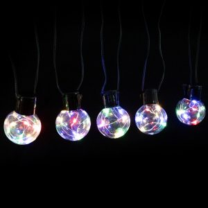 Foto principale Catena luminosa 160 Led decorativa a energia solare 10 metri 20 lampadine a sfera trasparenti RGB Aigostar