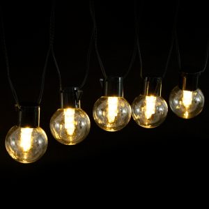 Foto principale Catena luminosa a Led decorativa a energia solare 10 metri 20 lampadine a sfera trasparenti Bianco caldo Aigostar