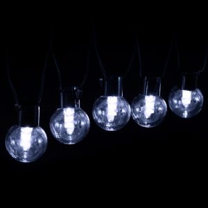 Foto principale Catena luminosa a Led decorativa a energia solare 10 metri 20 lampadine a sfera trasparenti Bianco freddo Aigostar