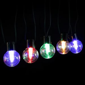 Foto principale Catena luminosa a Led decorativa a energia solare 10 metri 20 lampadine a sfera trasparenti RGB Aigostar