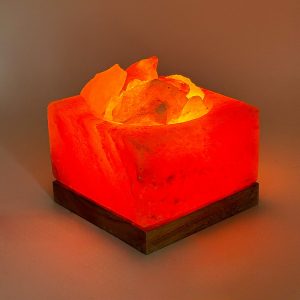 Foto principale Lampada di Sale Himalayano Rosa naturale Braciere Quadrato con pezzotti 4Kg