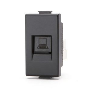 Foto principale Presa Dati LAN RJ45 Cat5e UTP nera compatibile anche con BTicino Matix