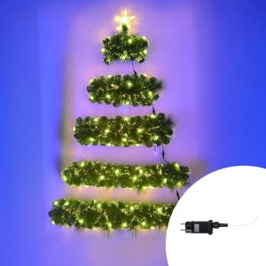 Foto principale Albero di Natale luminoso da parete 150cm con festone e luce decorativa in fibra ottica Bianco Caldo Wisdom