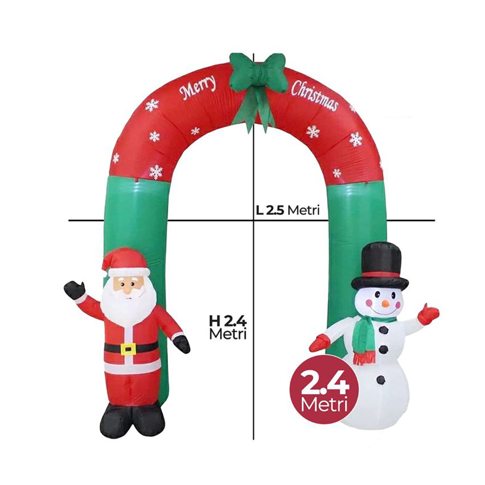 Arco gonfiabile con Babbo Natale e Pupazzo di neve 2,4 metri da esterno Wisdom - Foto 2