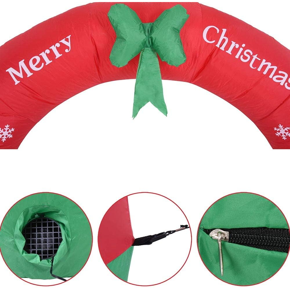 Arco gonfiabile con Babbo Natale e Pupazzo di neve 2,4 metri da esterno Wisdom - Foto 4