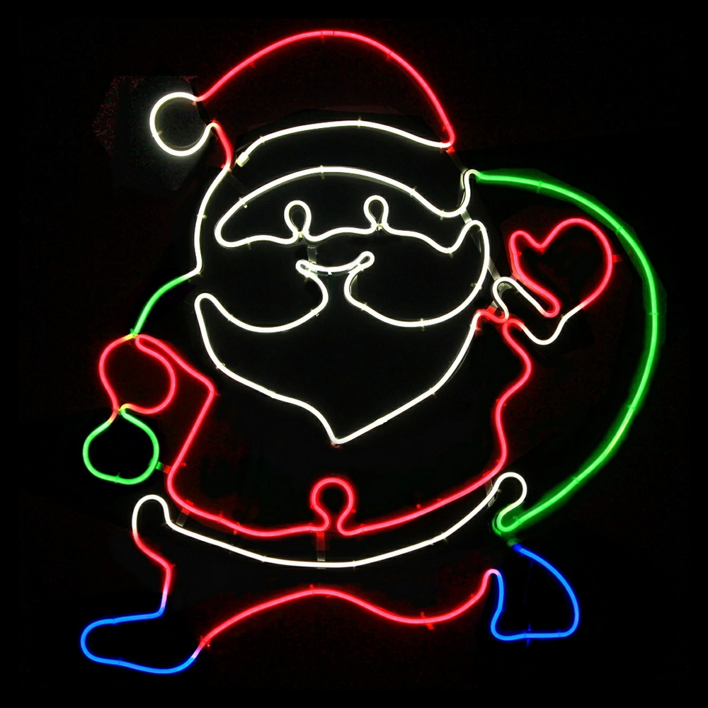Babbo Natale con sacco luminoso da 60cm 960 Led Neon Flex Multicolore da esterno Wisdom - Foto 1