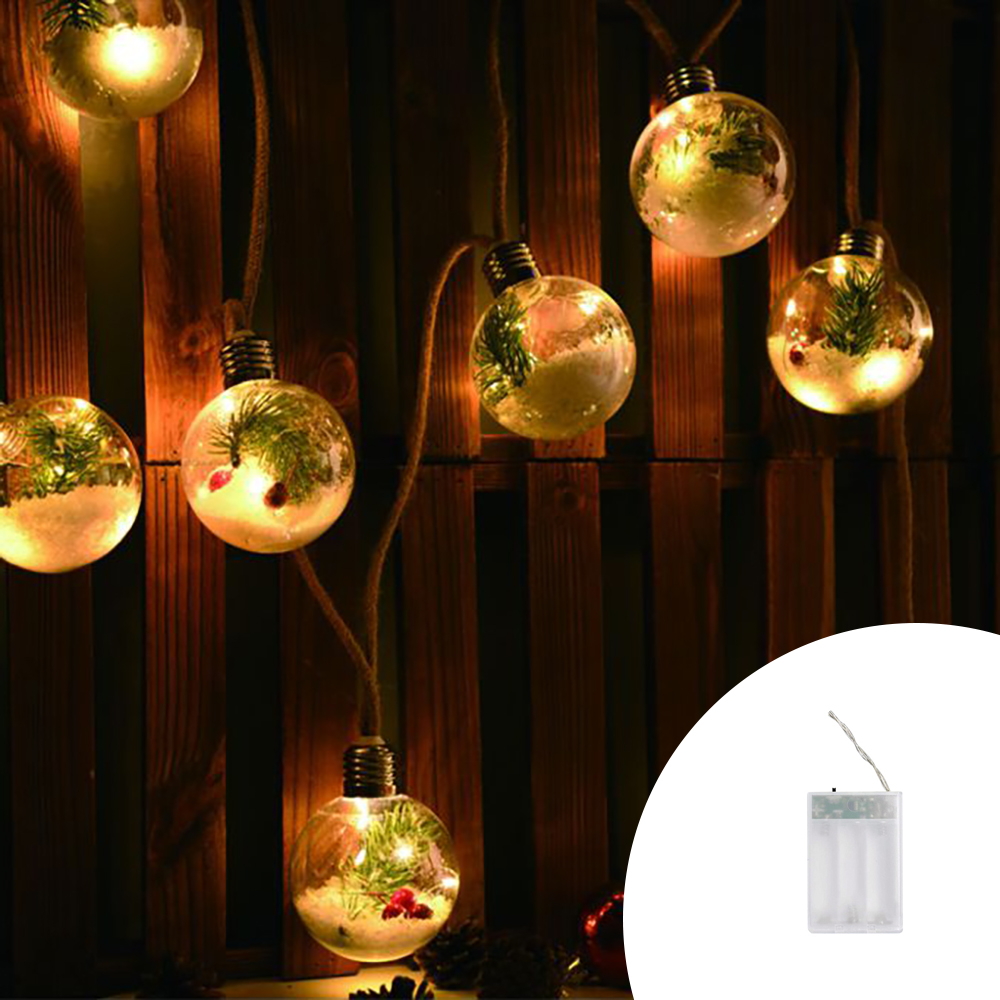 Foto principale Catena decorata con 8 Sfere luminose a Led Bianco Caldo 2 metri a batteria Wisdom