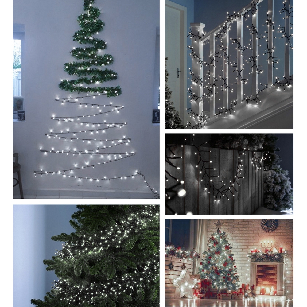 Catena di luci 100 metri da 2000 Led Bianco Freddo con cavo verde Wisdom - Foto 2