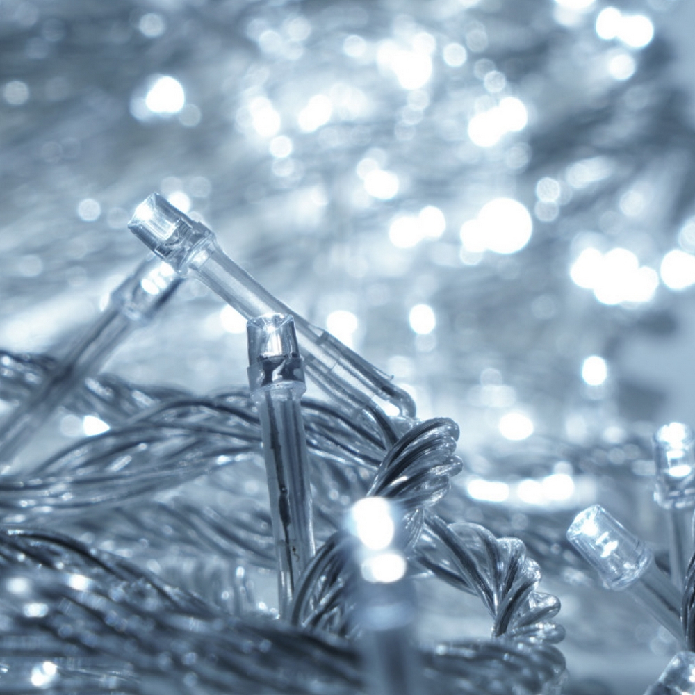 Catena di luci 25 metri da 500 Led Bianco Freddo con cavo trasparente Wisdom - Foto 2