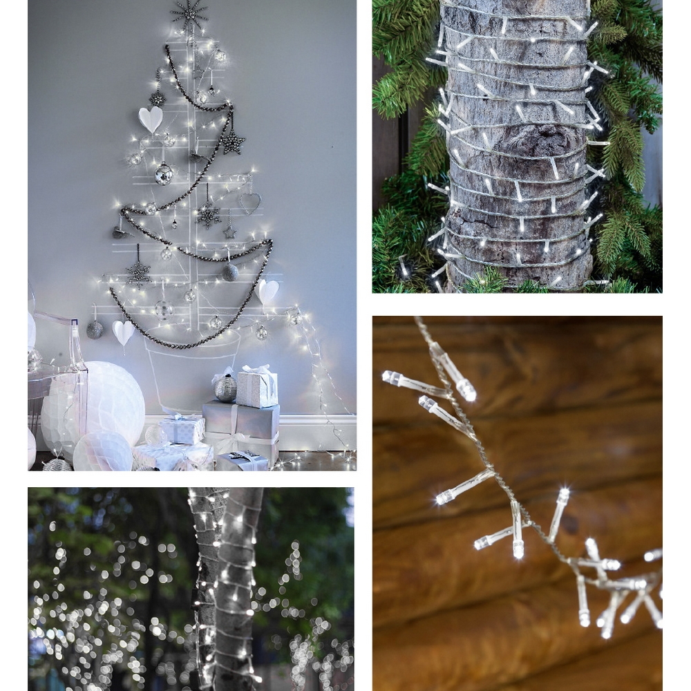 Catena di luci 25 metri da 500 Led Bianco Freddo con cavo trasparente Wisdom - Foto 3