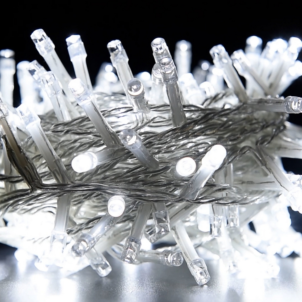 Catena di luci 25 metri da 500 Led Bianco Freddo con cavo trasparente Wisdom - Foto 4