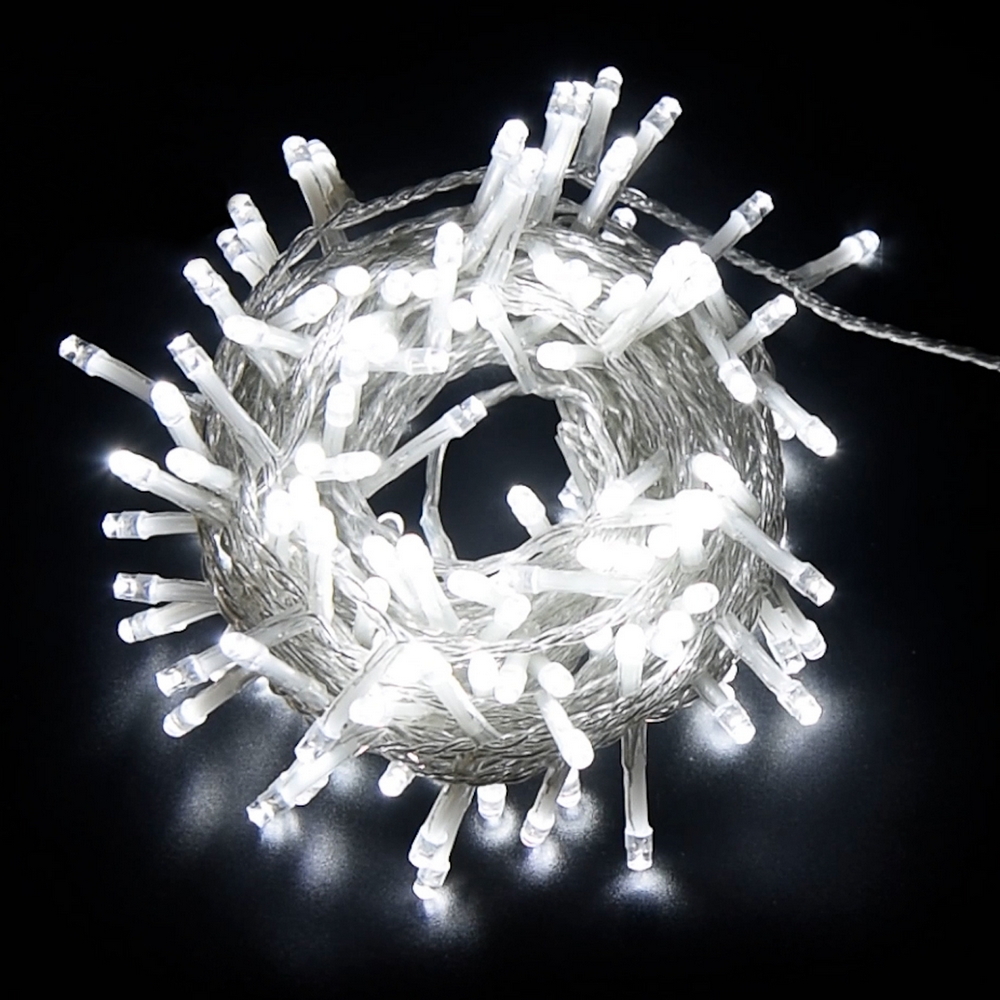 Catena di luci 25 metri da 500 Led Bianco Freddo con cavo trasparente Wisdom - Foto 5