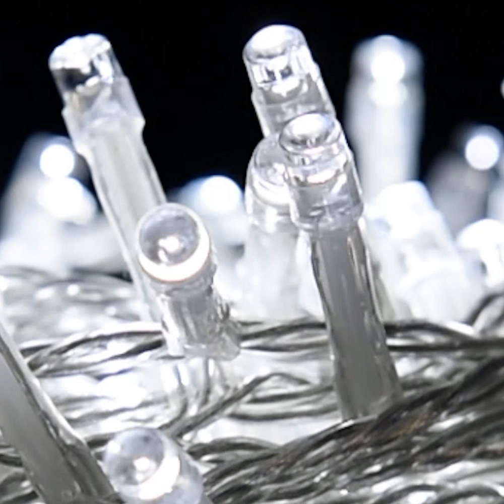 Catena di luci 25 metri da 500 Led Bianco Freddo con cavo trasparente Wisdom - Foto 6