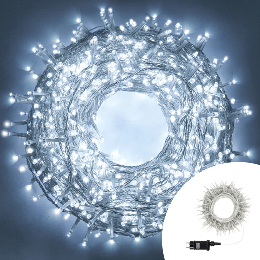 Foto principale Catena di luci 25 metri da 500 Led Bianco Freddo con cavo trasparente Wisdom