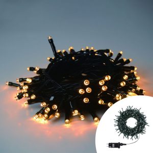 Foto principale Catena di luci 5 metri da 100 Led Bianco Caldo con cavo verde Wisdom