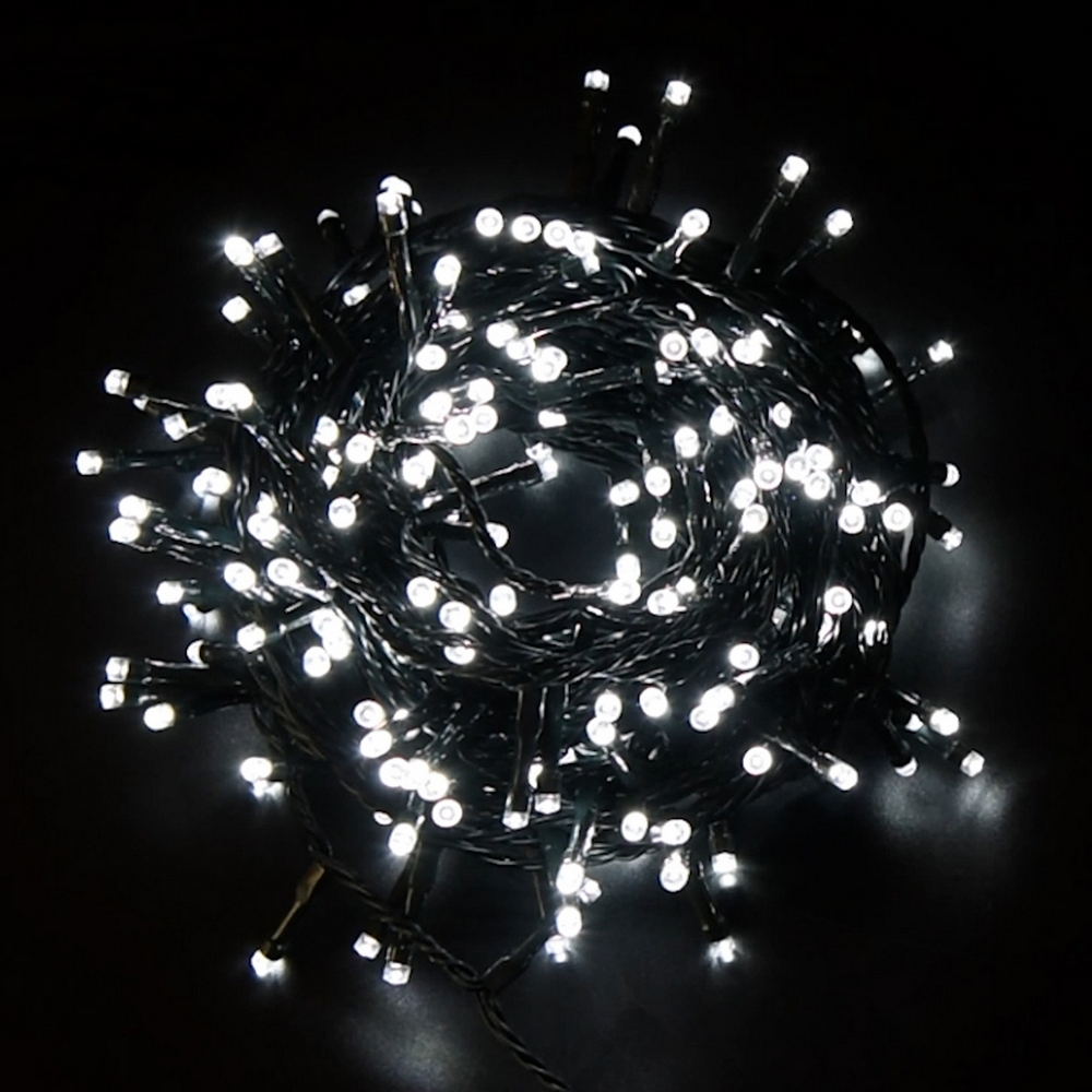 Catena di luci 72 metri da 1440 Led Bianco Freddo con cavo verde Wisdom - Foto 4