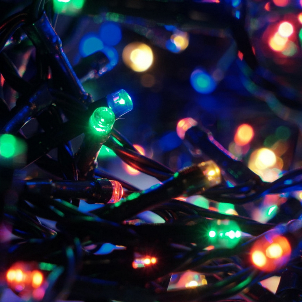 Catena di luci 72 metri da 1440 Led Multicolore con cavo verde Wisdom - Foto 1